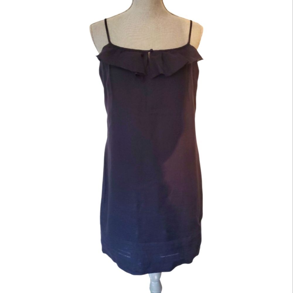 LOFT Dark Blue Linen Strappy Sleeveless Dress Size 8